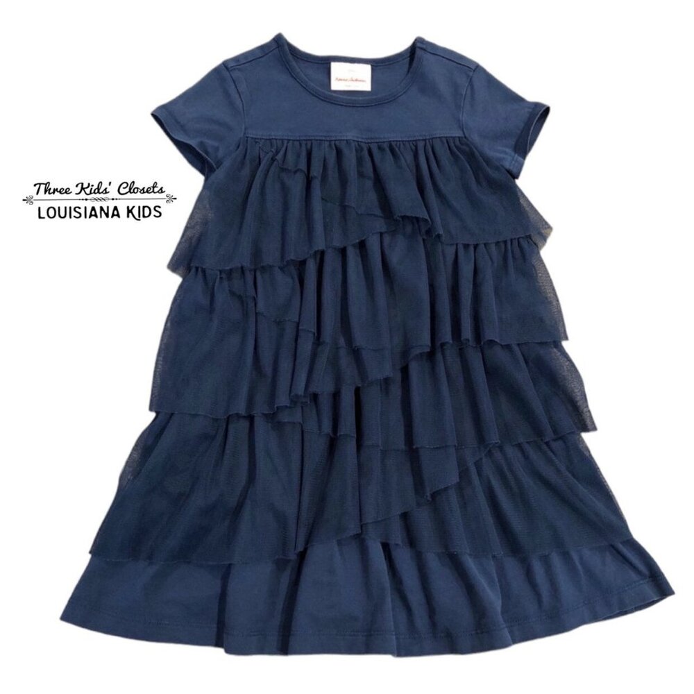 Hanna Andersson Sz 110 (5) Navy Layered Tulle Dress